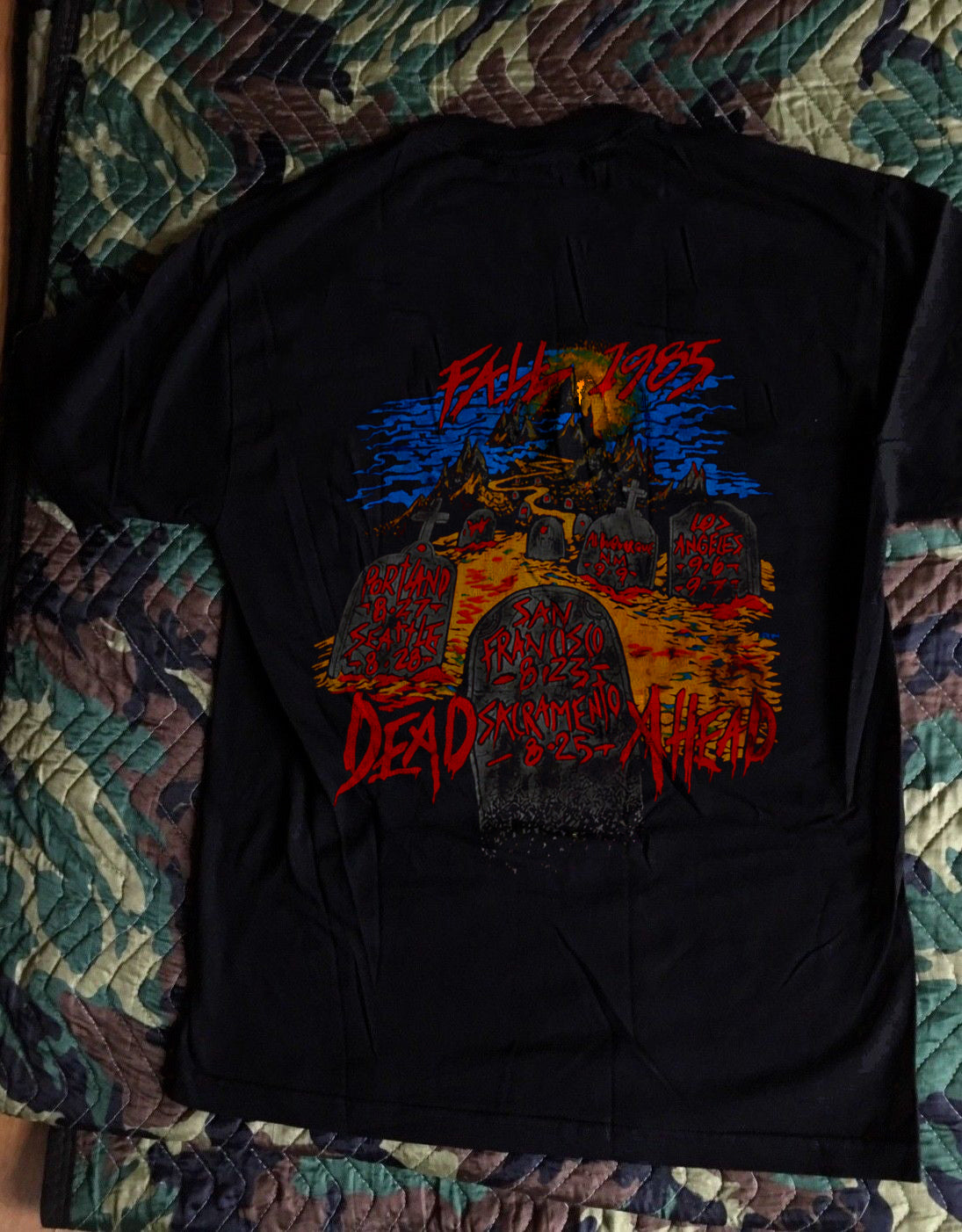 RARE New Never Sold Washed Worn Vintage 1985 SLAYER Live Undead Rock  T-Shirt