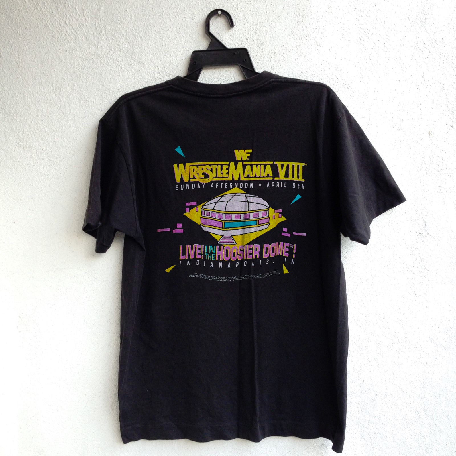 Vintage 90s WrestleMania VIII Hulk Hogan Ric Flair WWF Macho Man T-Shirt