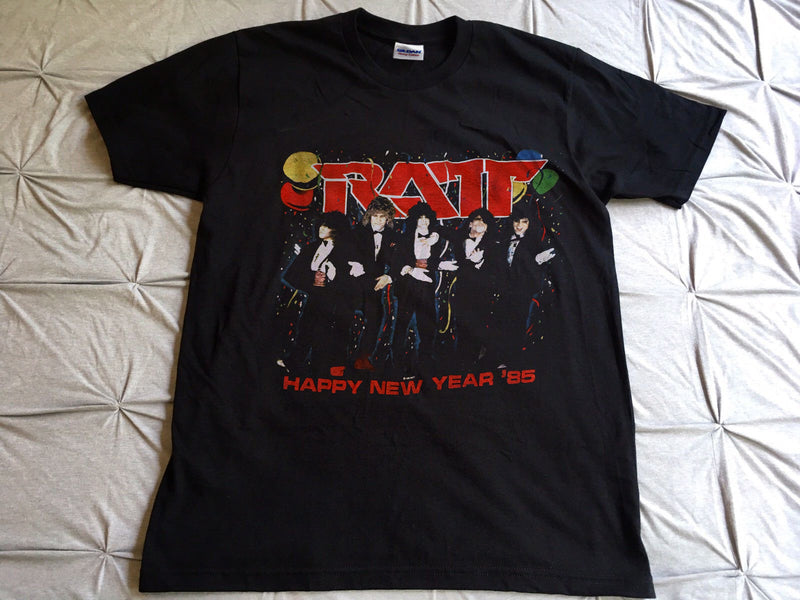 Vintage Happy new year 1985 Ratt CONCERT shirt T-shirt