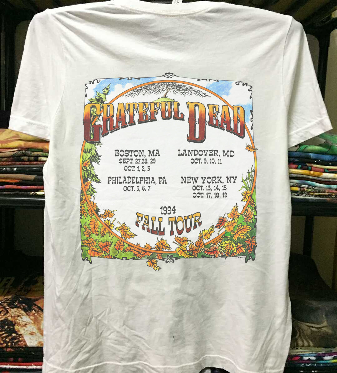 Vintage Grateful Dead Fall Tour 1994 Skeleton Banjo T-Shirt