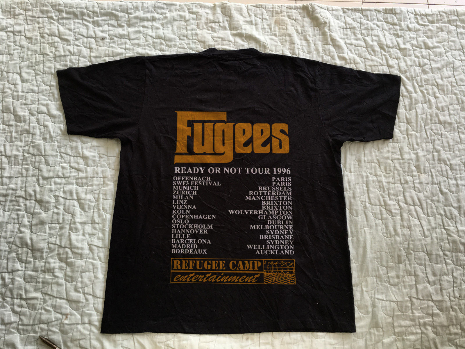 RARE 1996 Fugees The Score Ready Tour Vintage T-Shirt 90