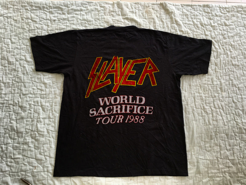 vintage Slayer t shirt World Sacrifice Tour 1988