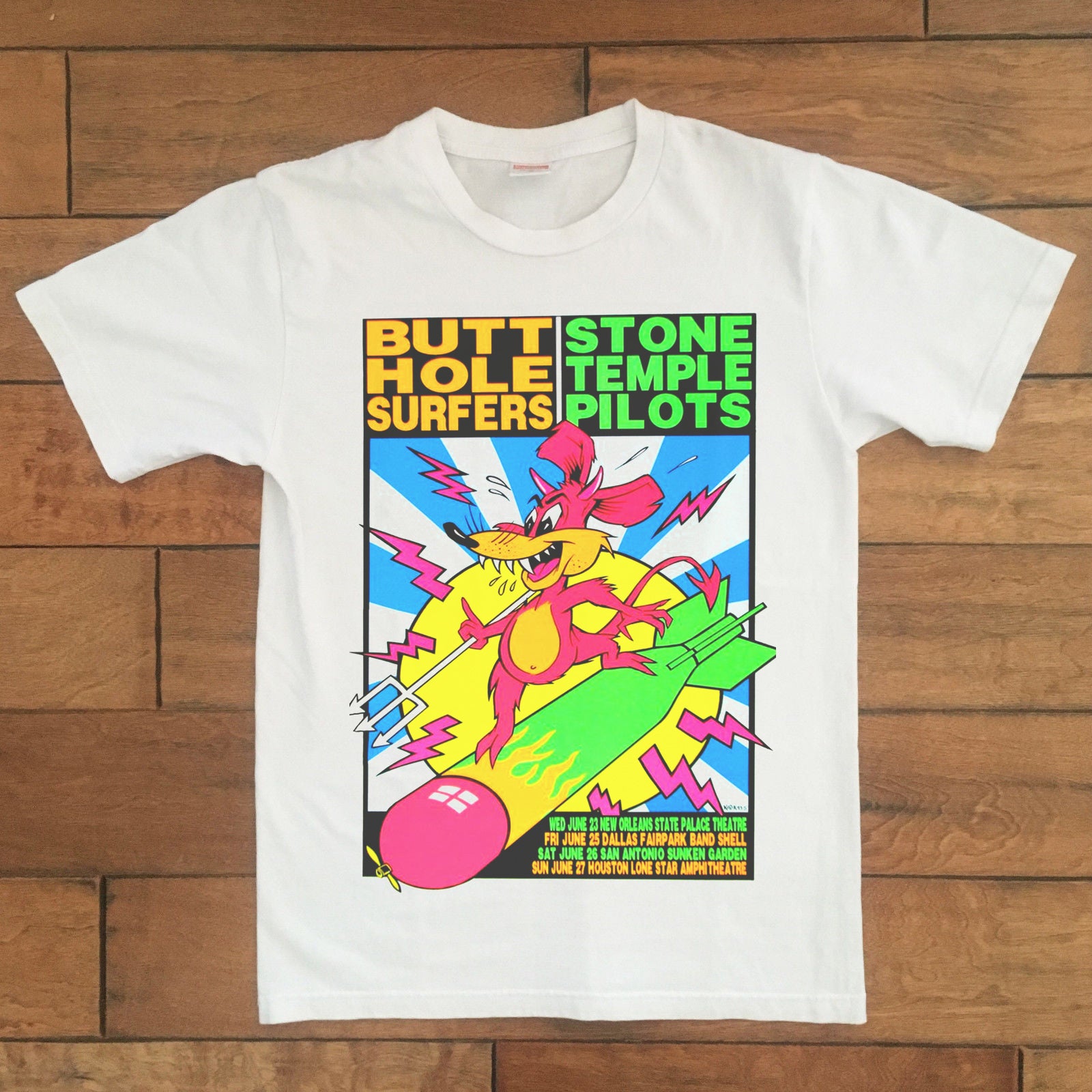 Vintage 1993  Butthole Surfers Concert Kozik Poster shirt 90s