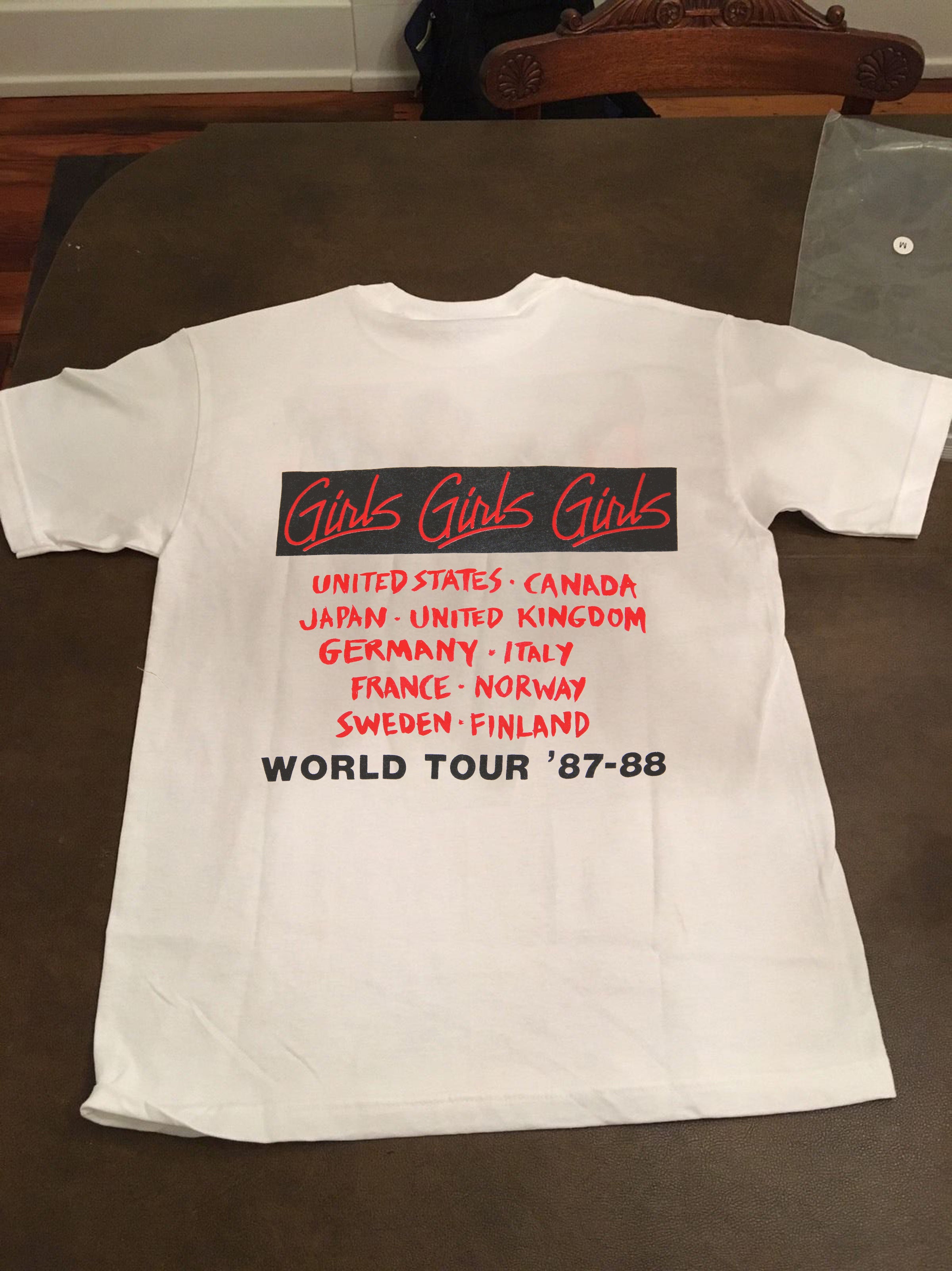 motley Crue - Girls Girls Girls Worldtour 1987-88 White T-Shirt
