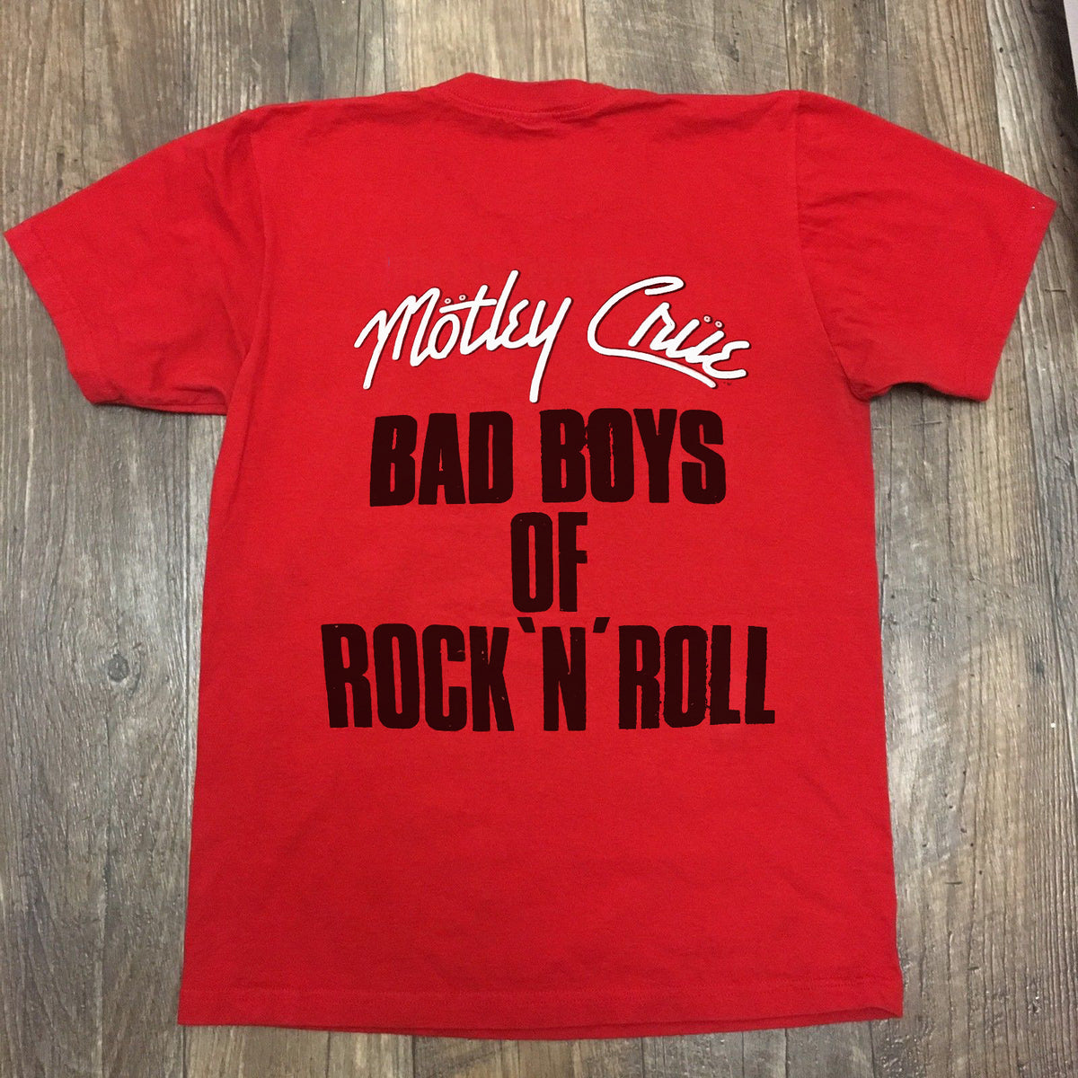 RARE Red MOTLEY CRUE Bad boys of rock and roll T-shirt
