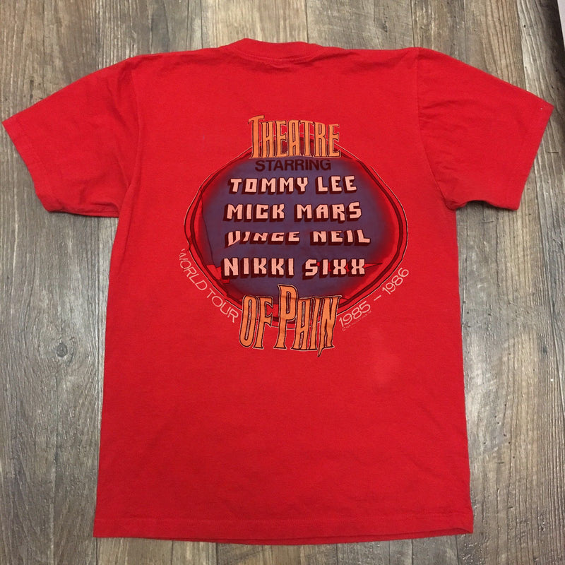 Vintage Motley Crue Theatre Pain Concert Tour Shirt 1985 Red