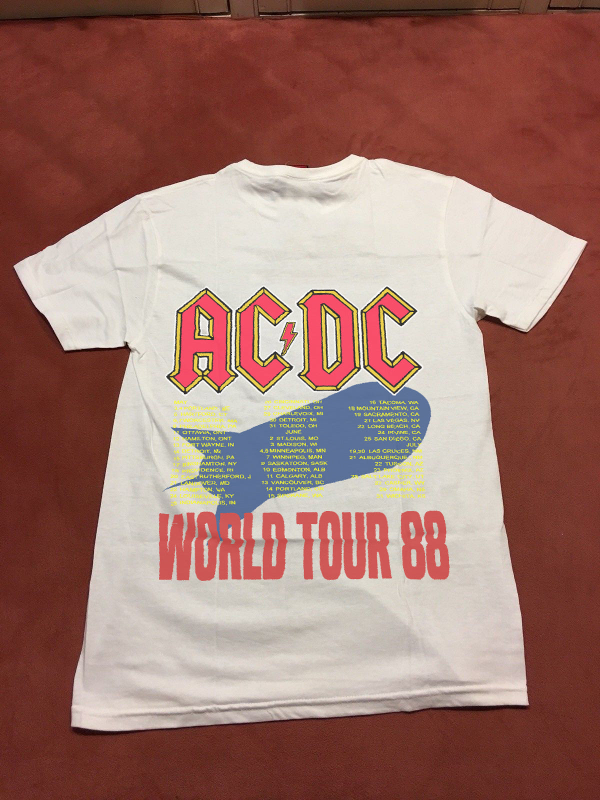 Vintage 1988 ACDC Heat Seeker World Tour Rock Concert T Shirt